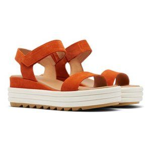 SOREL Cameron Flatform Suede Sports Sandals-Desert Sun-Women’s Size 9.5